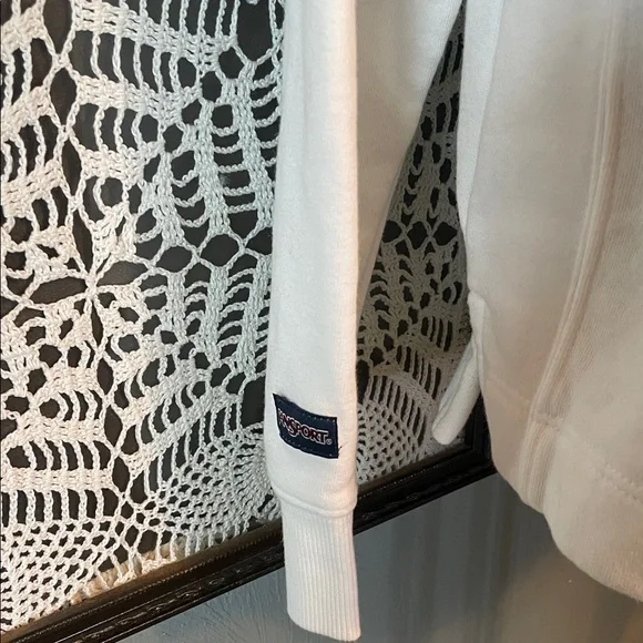 Jansport White Half-Zip Sweatshirt with Red 'Cal' Logo - Picture 3 of 6